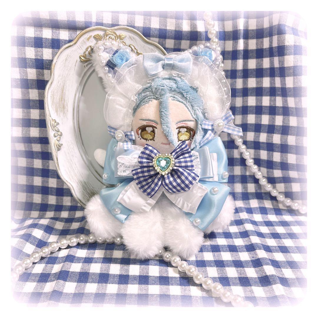 ぬい服 猫耳 おすわり 10〜12cm ピンク ローズメイド ハンドメイド