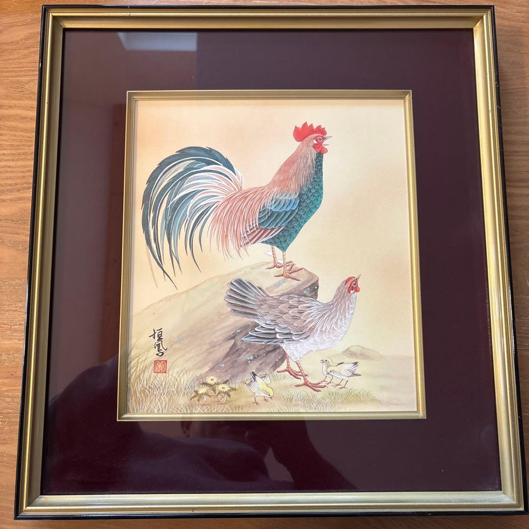 日本画家 植中直斎 義家朝臣像 絹本掛軸 奈良 共箱