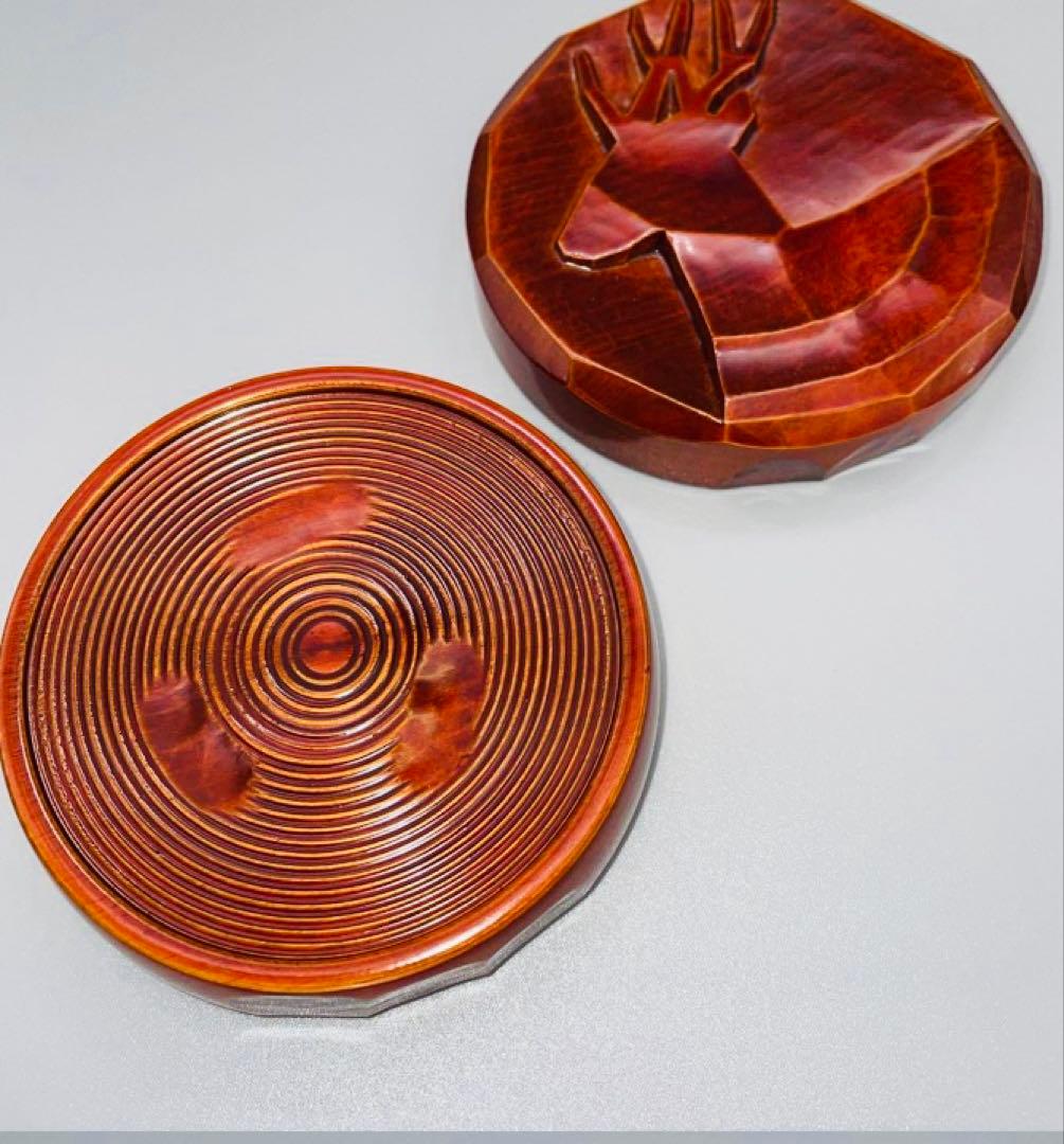 ○p033 李朝 青磁 香合 木箱入り 時代 茶道具