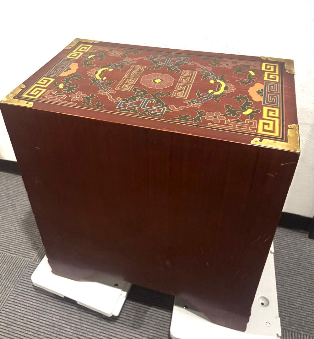 希少シノワズリ 緻密金彩美しいバンダジ 李朝箪笥アンティーク漆塗