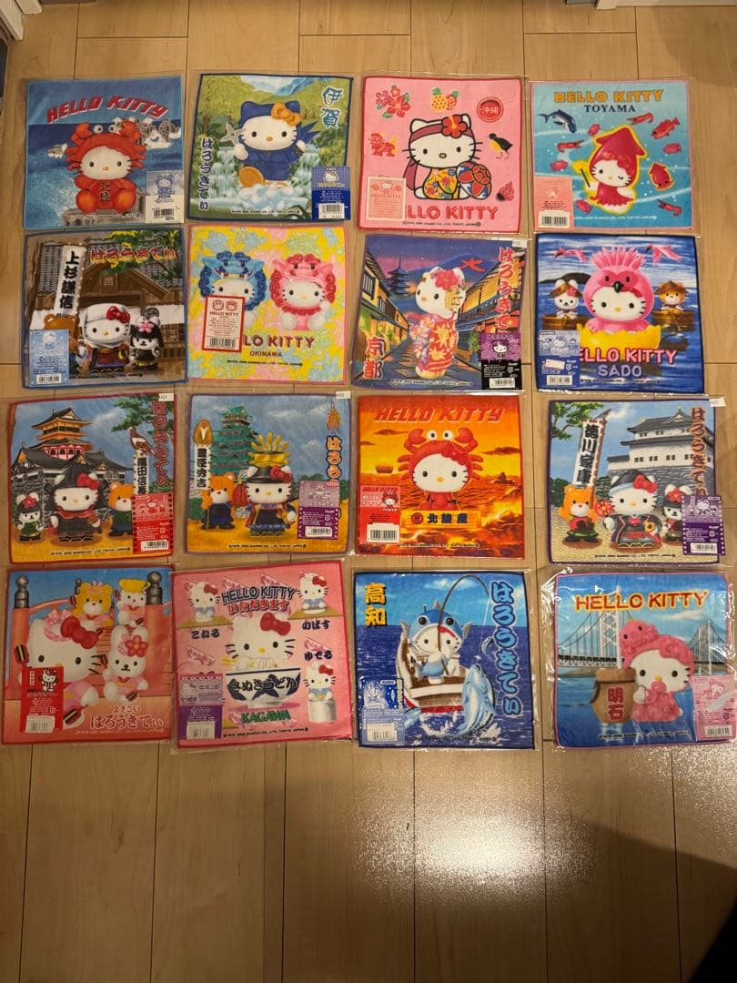 ハローキティ タオルセット 89枚+キティキーホルダー・シャーペン・ボックス2個