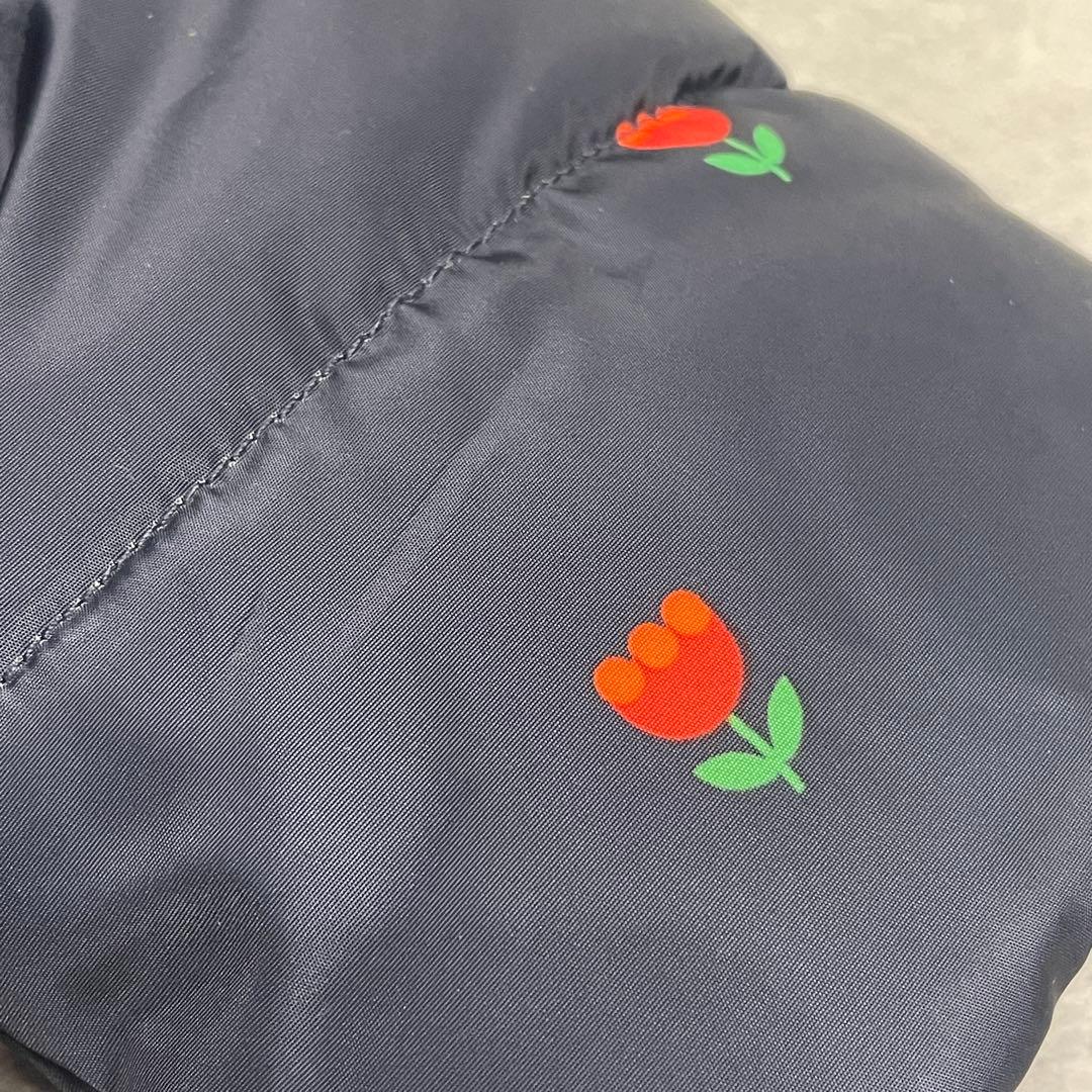 jacadi チューリップ柄　中綿入りジャケット　12m ネイビー　ファー　撥水