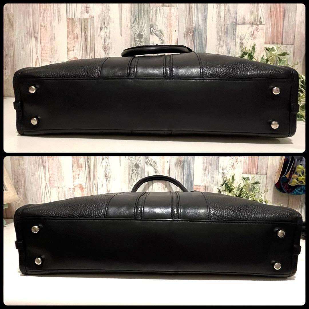 COACH コーチ ビジネスバッグ オールレザー ブリーフケース メンズ 黒 革