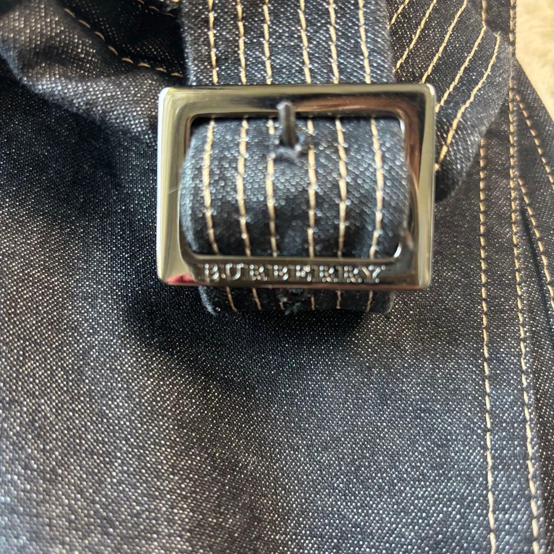 超美品 バーバリーロンドン 大きいサイズ42 ラップスカート インディゴ