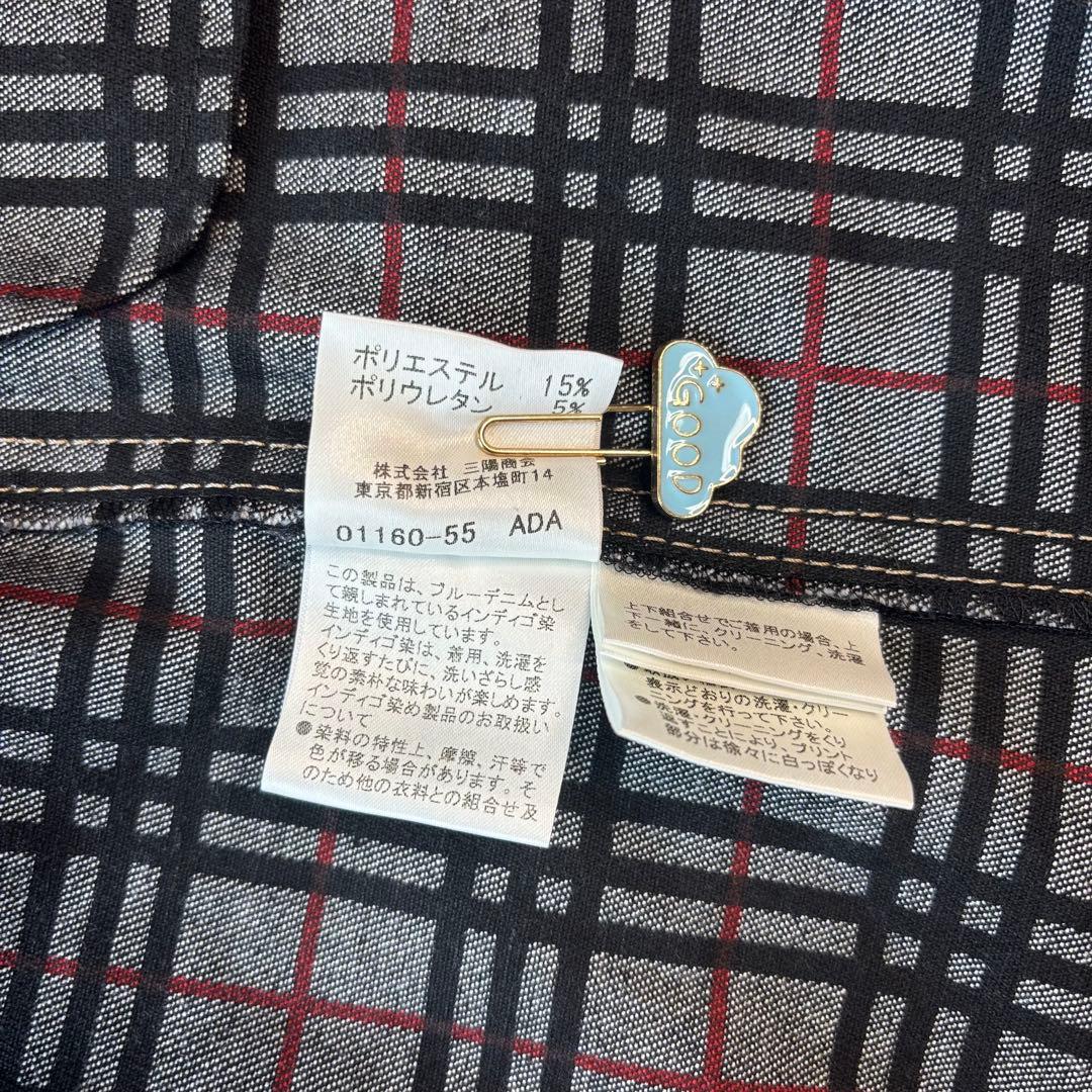 超美品 バーバリーロンドン 大きいサイズ42 ラップスカート インディゴ