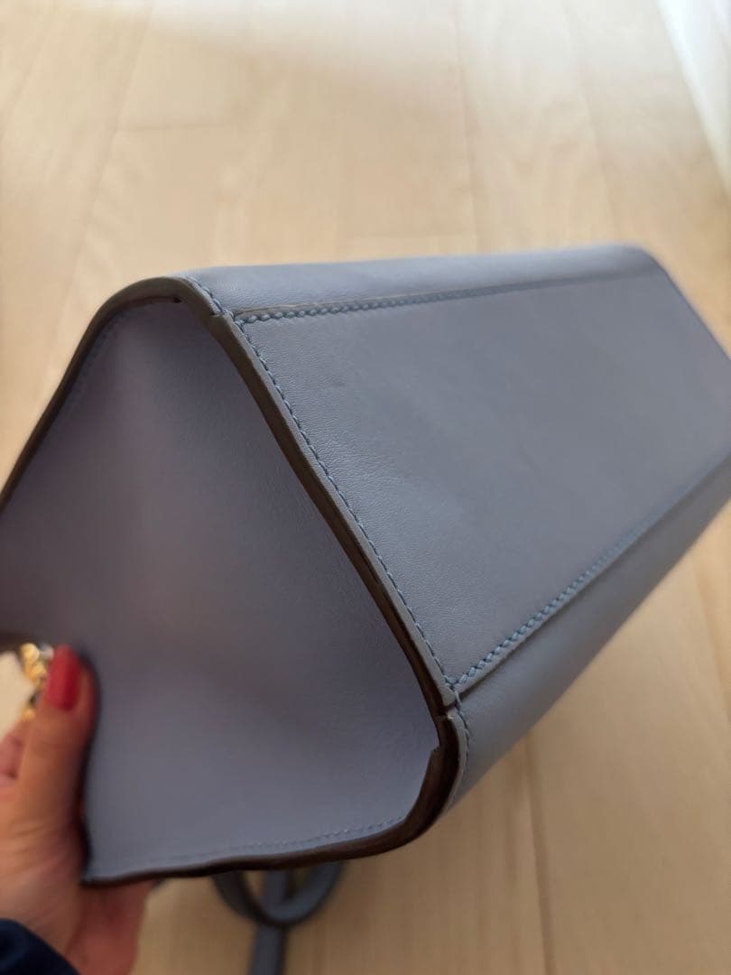 GUCCI リボン付きライトブルーハンドバッグ 日本限定