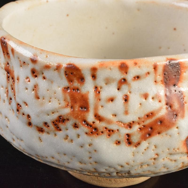 加藤唐九郎　一無斎（一ム斎）作　古志戸窯　志野茶碗　清水公照極め箱　FR7282