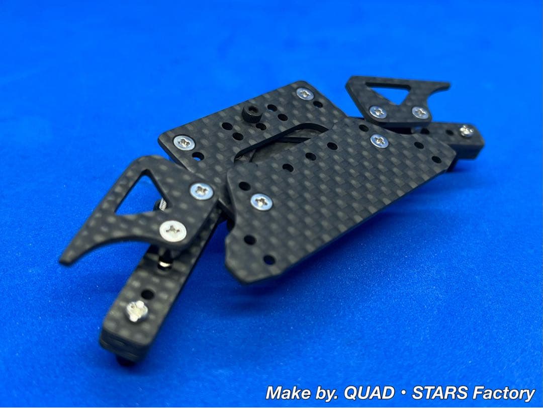 【ミニ四駆・MS用】１軸リヤアンカー　ブラックアウト／カーボン【19mm対応】