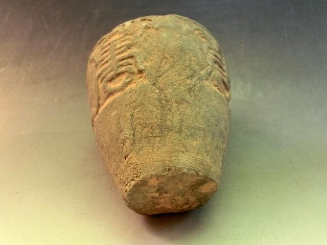 壷□須恵器 水滴 喜 古い小さい置物 オブジェ 発掘 壺 古玩 時代物 骨董品