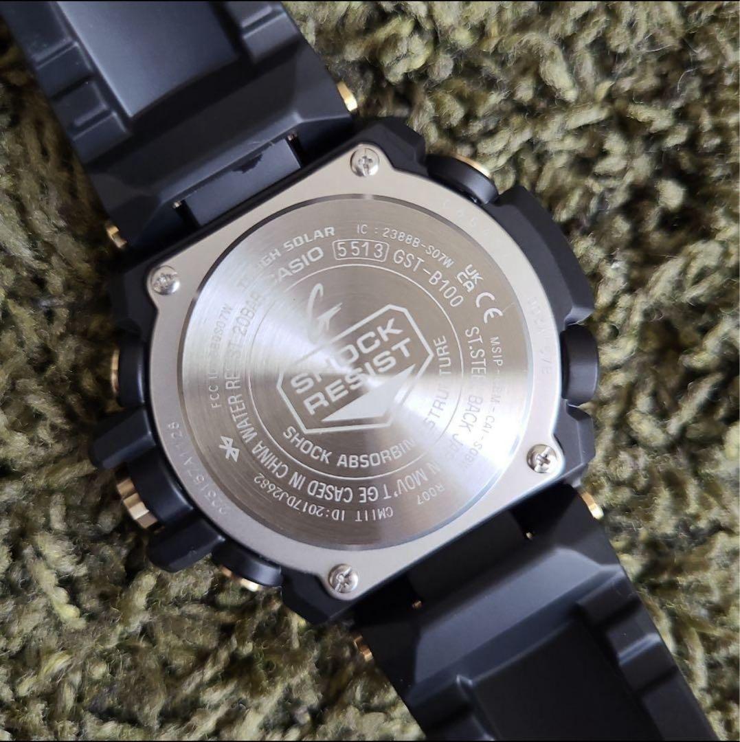 【美品】G-SHOCK GST-B100GB-1A9JF ゴールド ブラック
