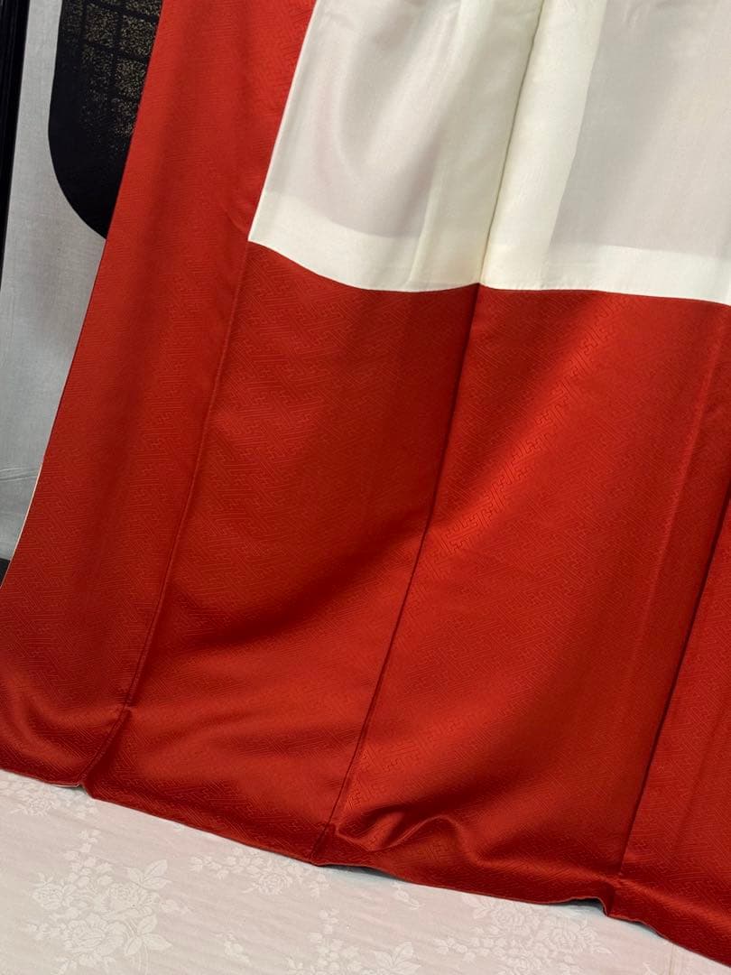 極美品] 振袖 正絹 桜 鶴 紅 白 黒 高身長 成人式 結婚式