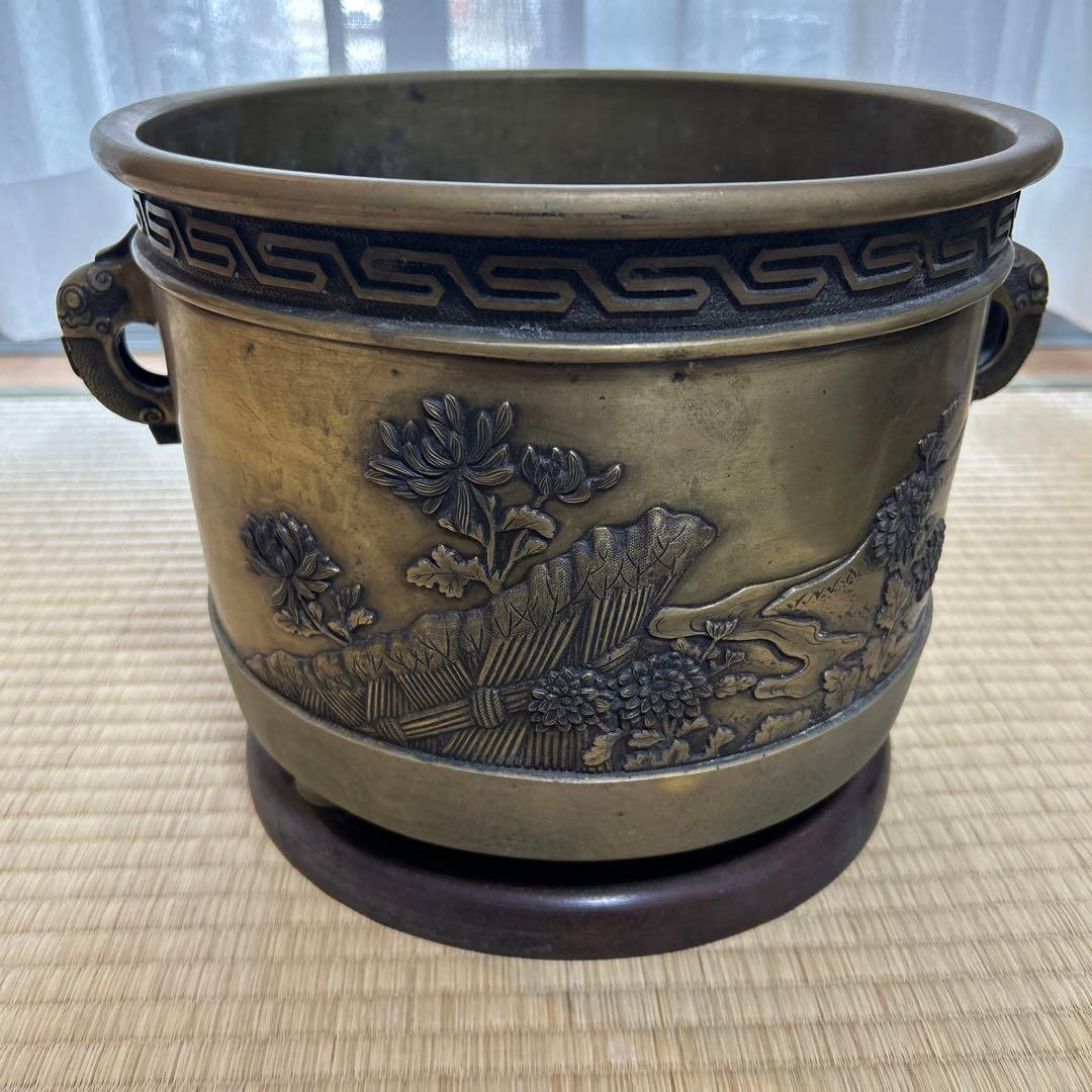 骨董品 火鉢 真鍮製