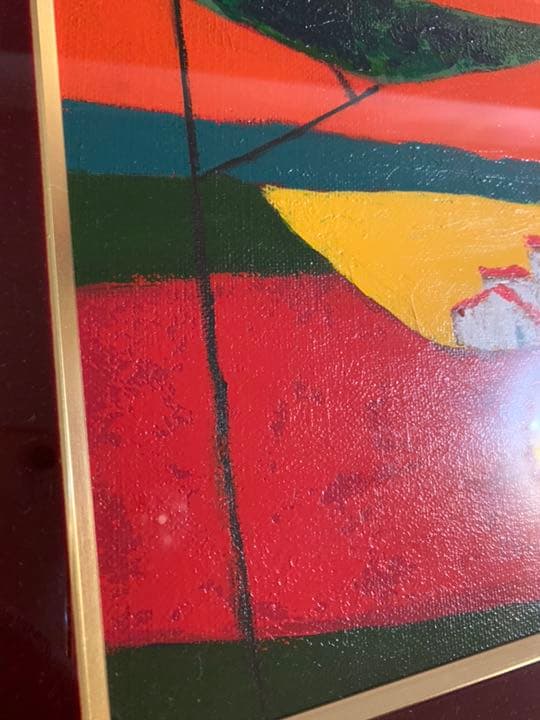 真作 ロジェ・ボナフェ ROGER BONAFE 油彩 糸杉