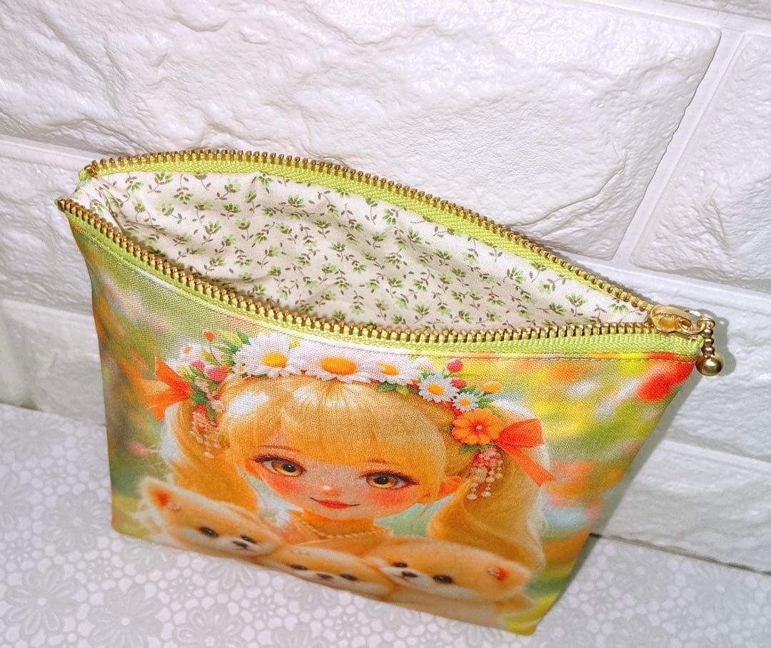 フラットポーチ♡レディ＆わんことにゃんこ