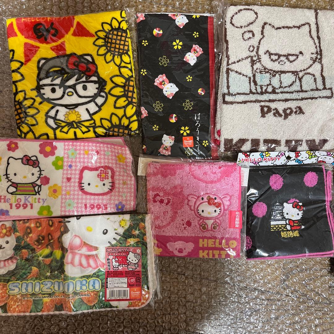 ①ご当地 限定 レア 新品未使用 ハローキティ バスタオルハンカチ サンリオ