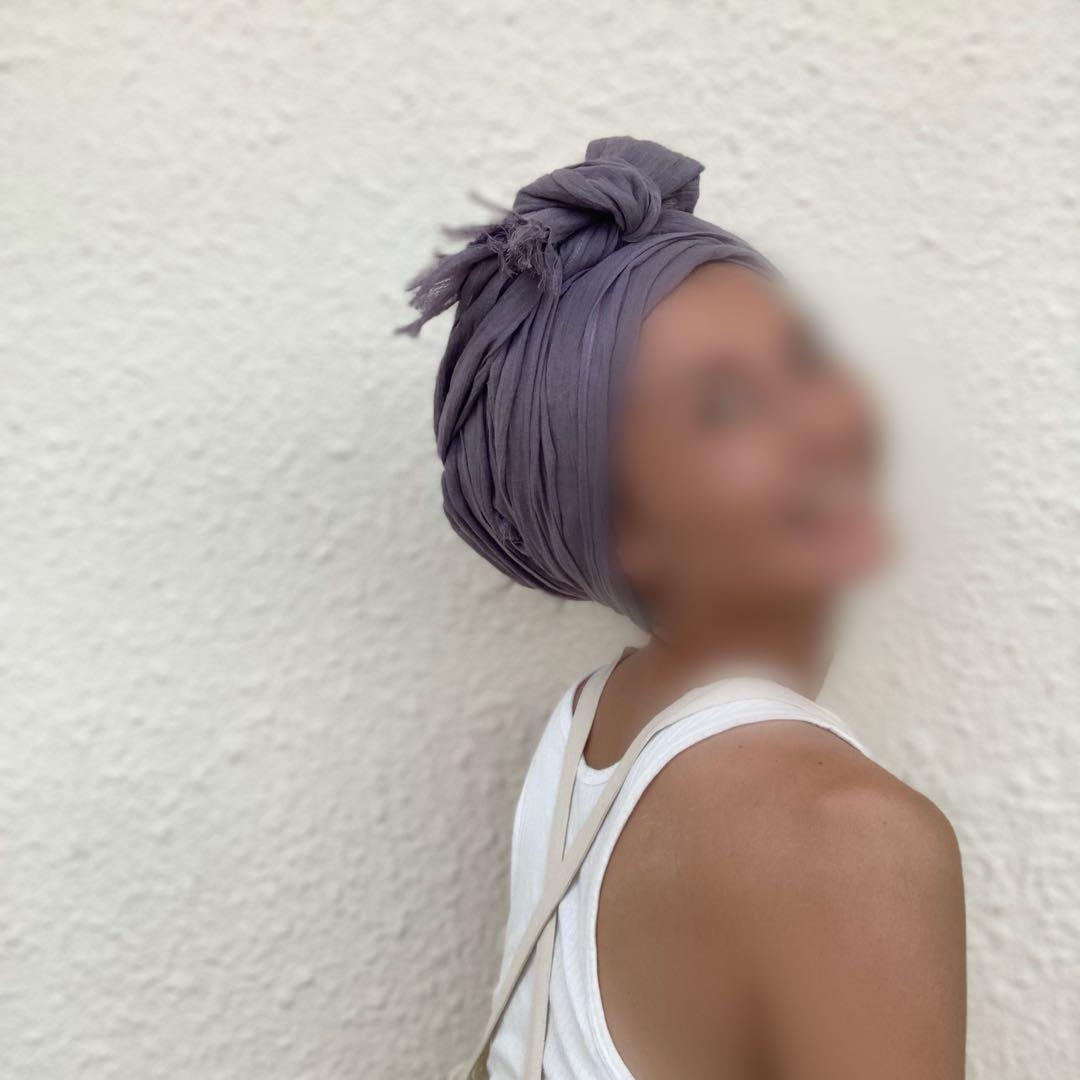 リネンガーゼ　アレンジロングリボン　ターバン