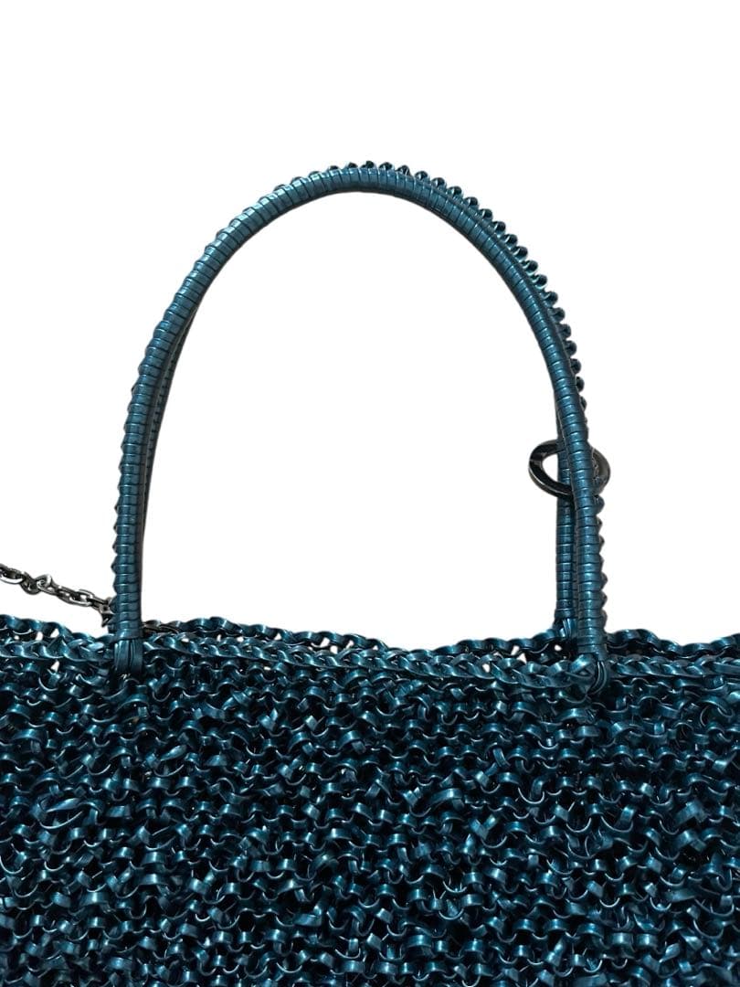 希少　アンテプリマ　ワイヤーバッグ　ハンドバッグ　ブルー　ハワイ限定　ヤシの木