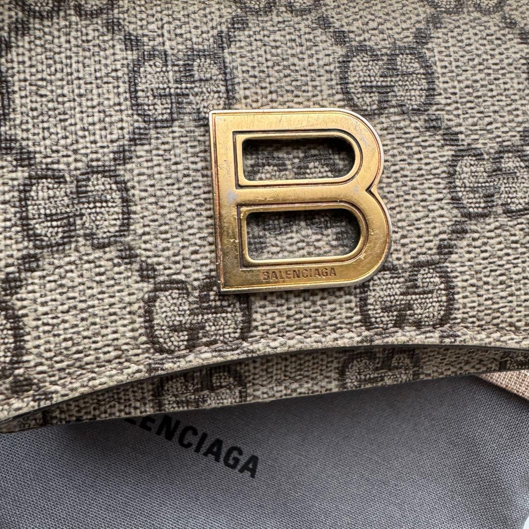 【美品】 バレンシアガ グッチ コラボ2つ折り 財布 コンパクト