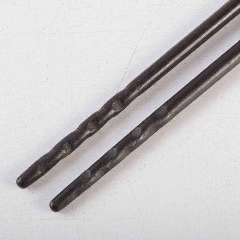 茶道具 寺西宗山作 古鉄 象嵌火箸 共箱 V 9202