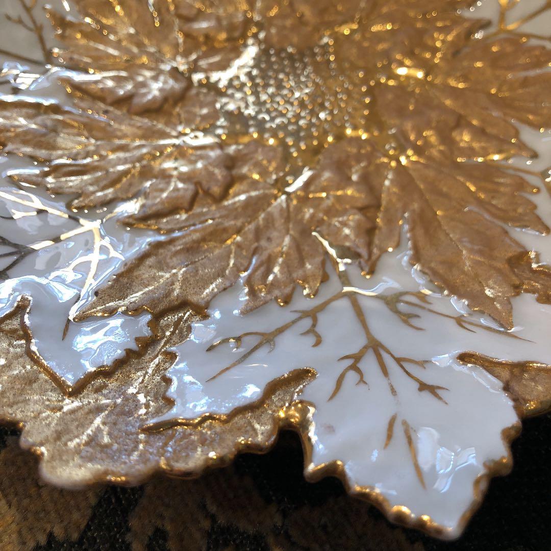 アンティーク マイセン プレート金彩立体レリーフ