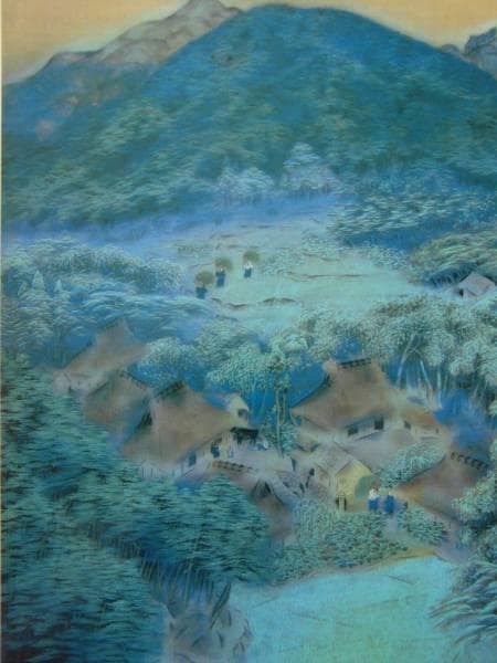 速水御舟、【洛北修学院村】、豪華・希少画集画、新品高級額・額装付、状態良好