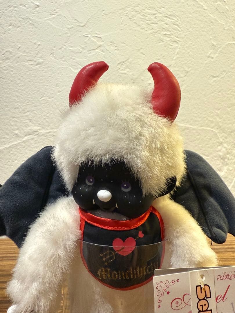 希少　悪魔　デビル　モンチッチ ブラック ホワイト セット Monchhicih