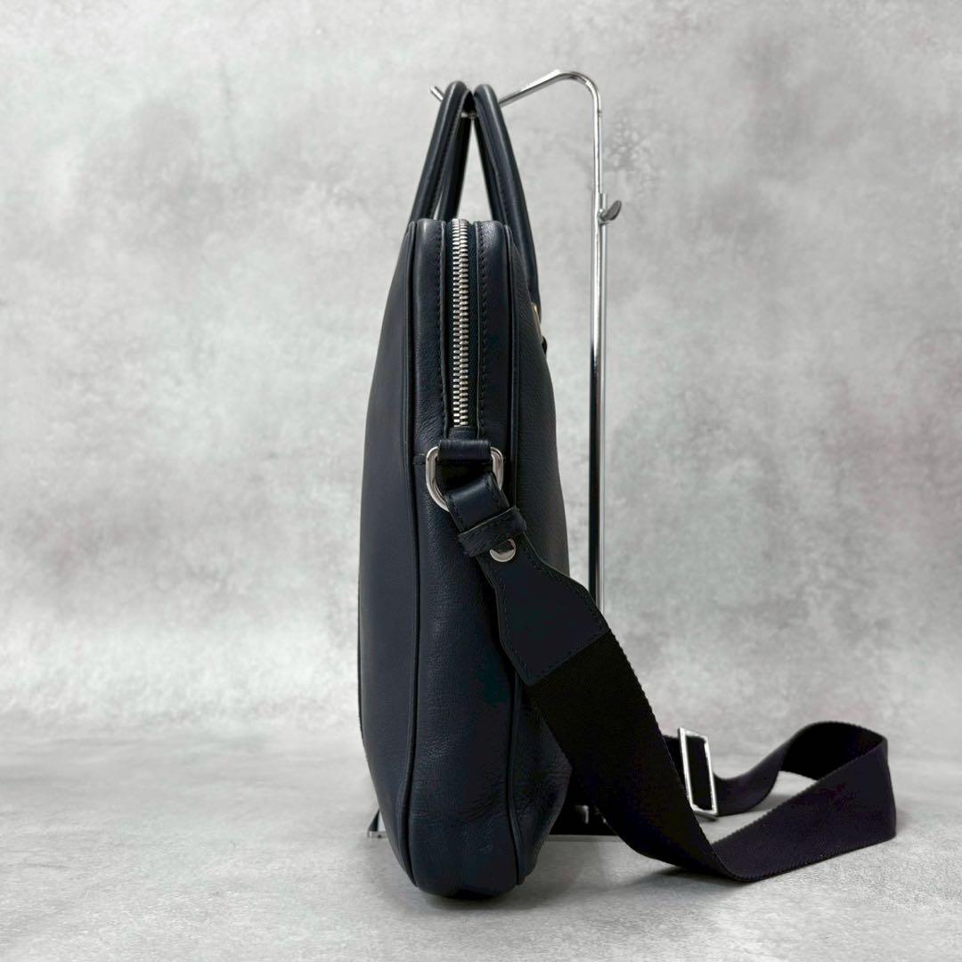 【定価37万】PRADA ビジネスバッグ 2way レザー ブリーフ 三角ロゴ