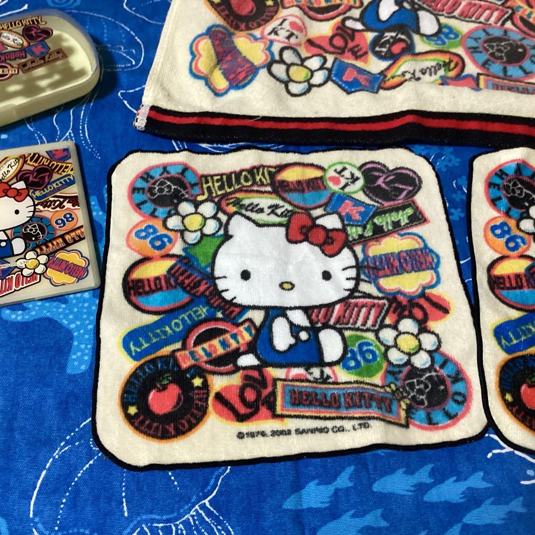 3428ハローキティマークホワイト　ハンカチ &タオルセット
