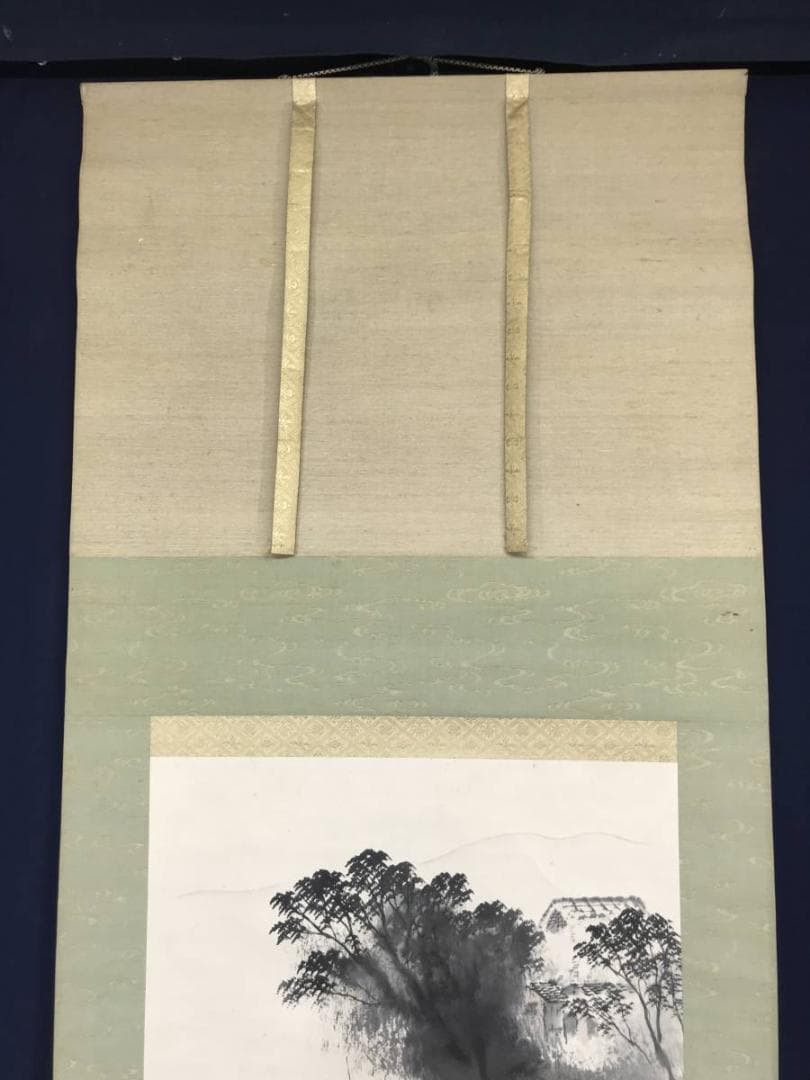 【真作】平井楳仙/山水図/漁舟図/漁夫図/掛軸/名家伝来/AC-512