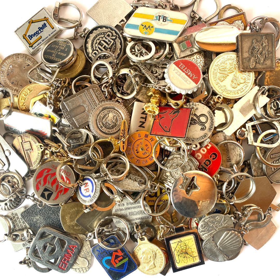 100個！フランス ヴィンテージキーホルダー 金属製 メタル まとめ売り