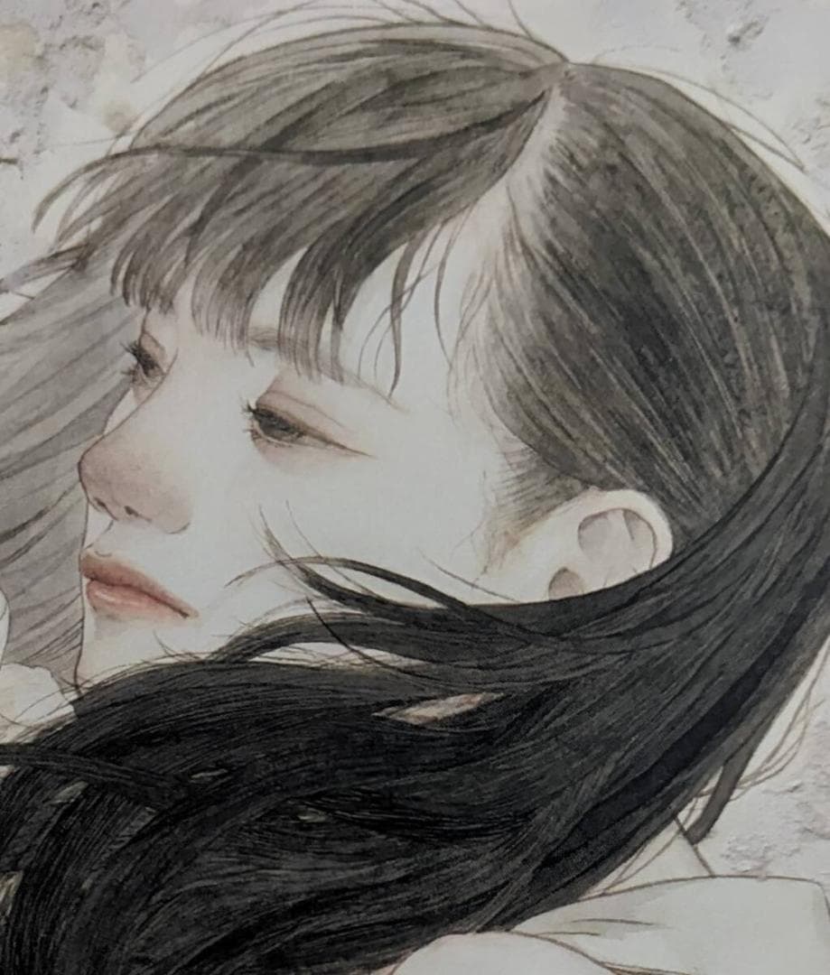 山本晴日、「潮風にちぎられて」、希少画集・額装画、日本製・新品額縁