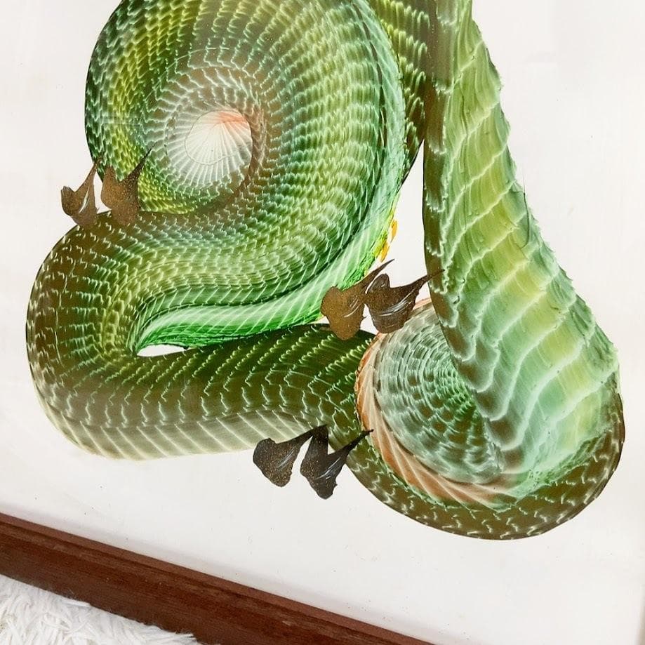 日光一筆龍 高瀬 縁起物 商売繁盛 昇龍 緑色 絵画 日本画 壁掛け 額