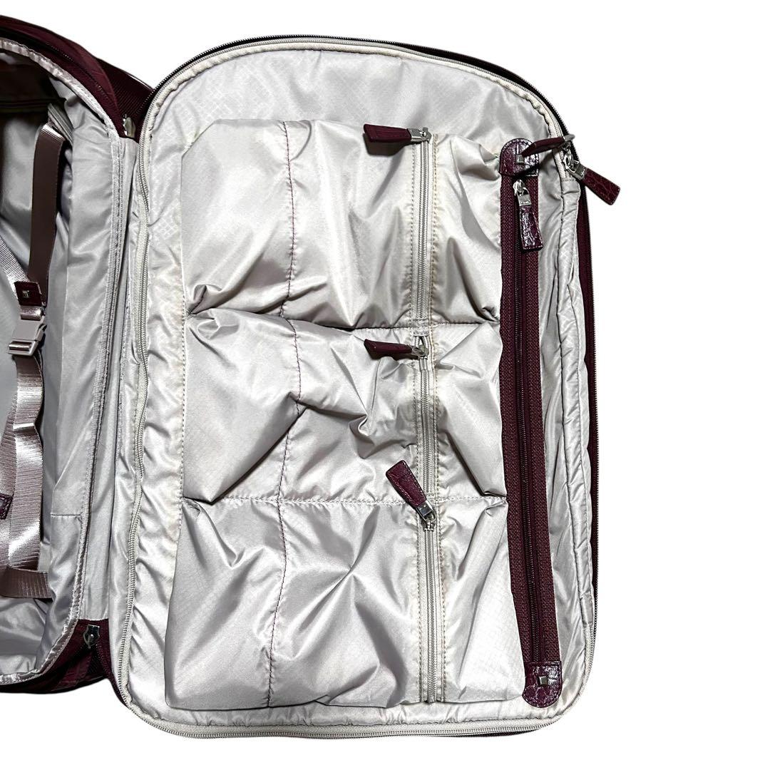 美品 トゥミ 大容量 キャリーケース ワインレッド レザー ナイロン