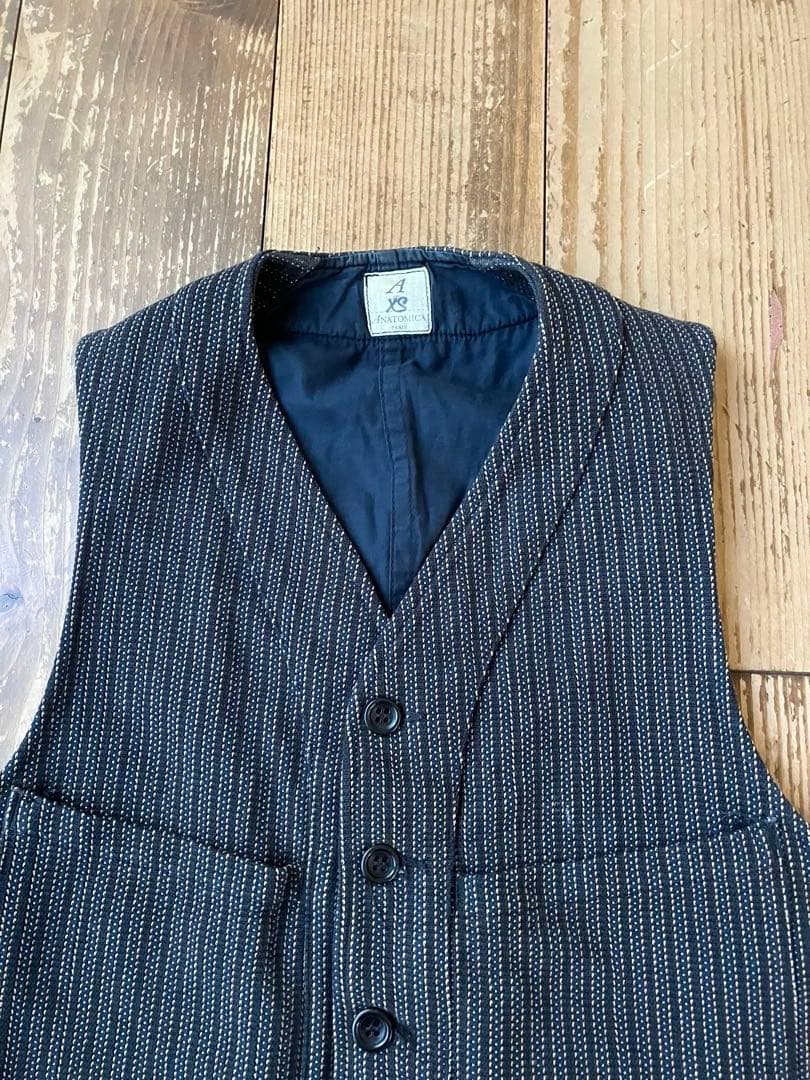 ANATOMICA アナトミカ ベスト ジレ ストライプ柄 XS フランス製