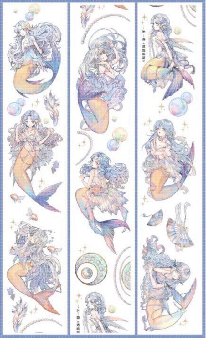 《在庫処分セール》海外　人物　マスキングテープ　墨魚 14点　⚠️ホロpet