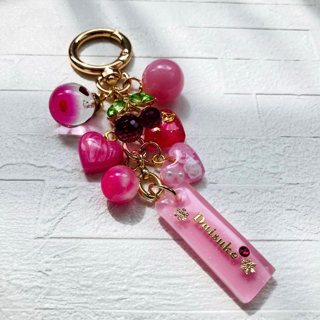 Lunaページ　Man名入れチャーム　レジンキーホルダー5点