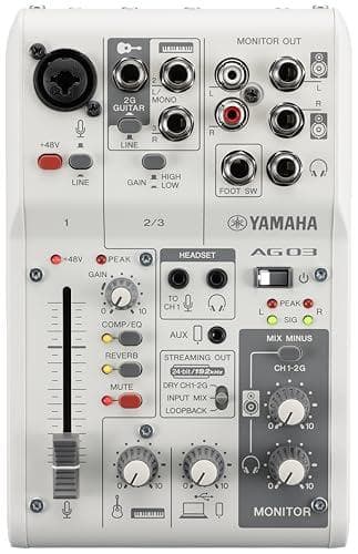 ヤマハ(YAMAHA) ライブストリーミングミキサー 3チャンネル ホワイト m ヤマハ YAMAHA ライブストリーミングミキサー ライブ配信 8チャンネル