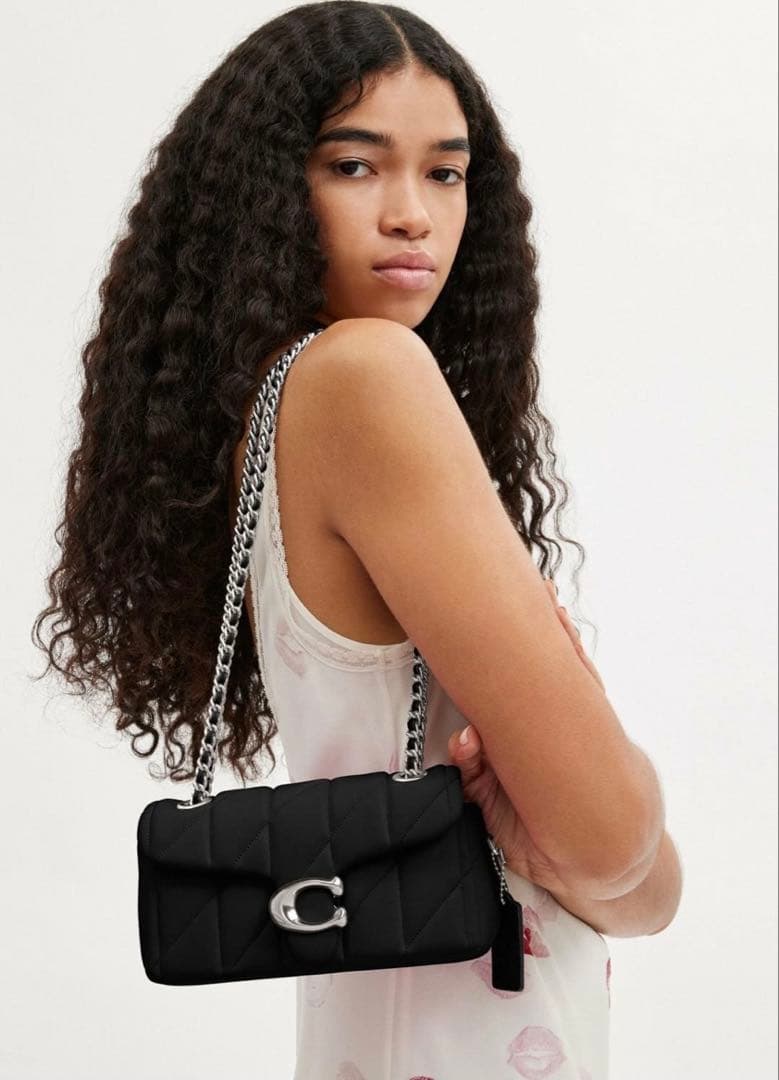 【新品】COACH タビー ショルダー バッグ 20・キルティング　シルバー