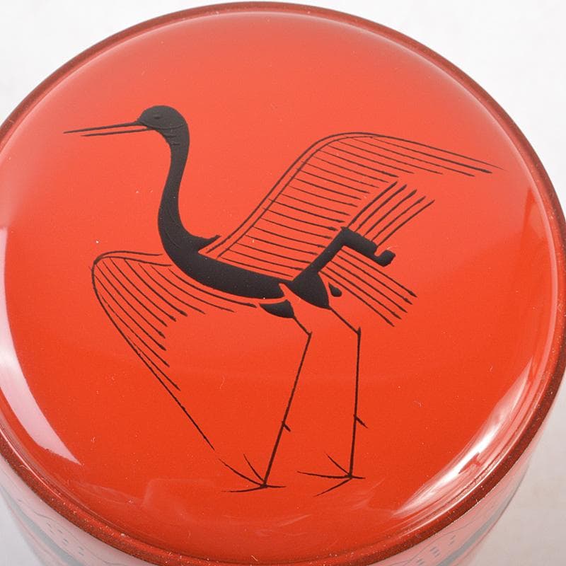 茶道具　井筒寛斎造　玄々斎好　鶴に山水図　曙棗　共箱　V　R5267