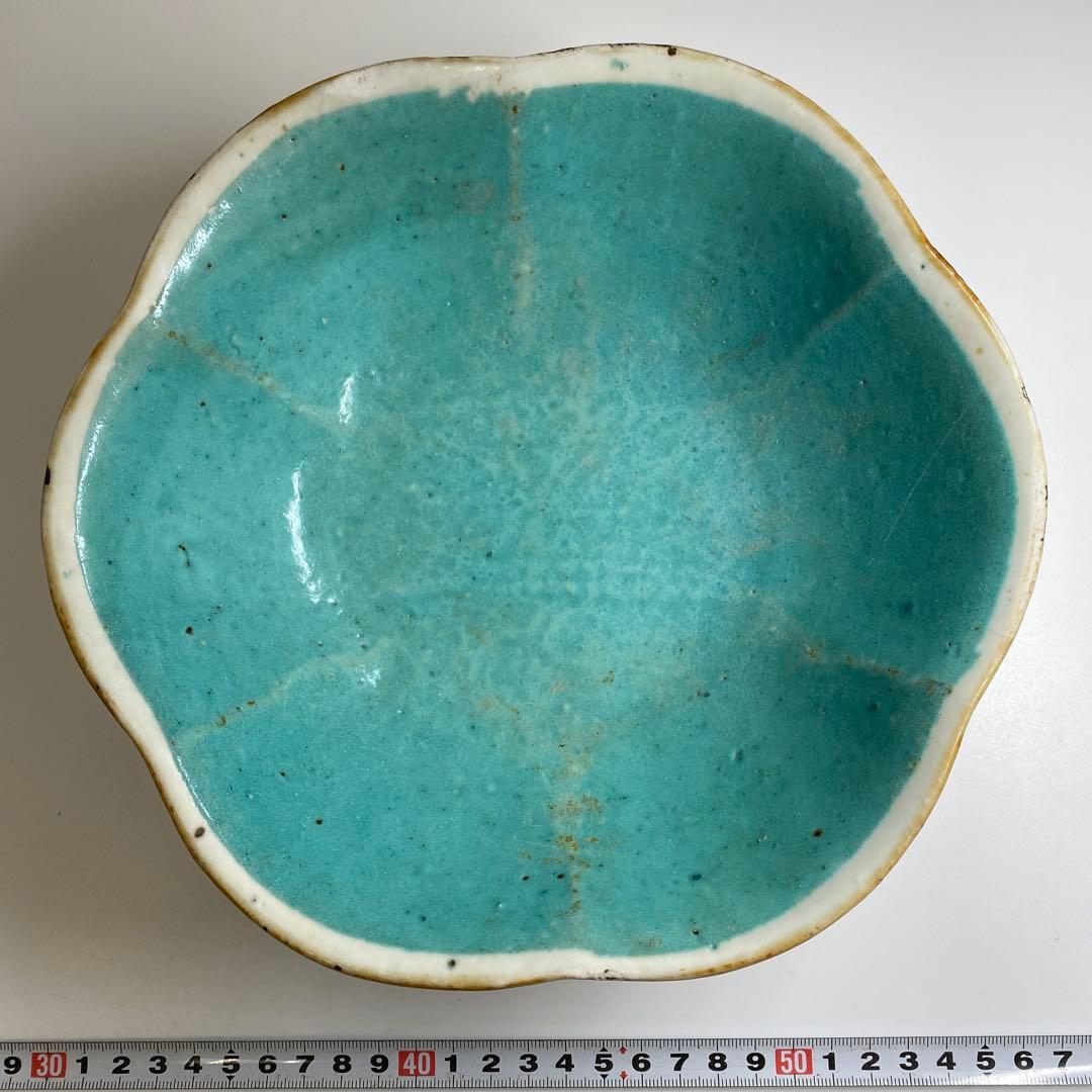 中国清時代　粉彩花鳥画鉢　幅約22㎝　東Y7-0331②タサオ