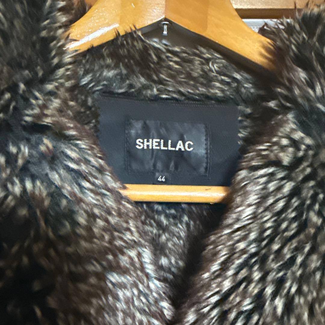 SHELLAC ブラックファー襟 ロングコート
