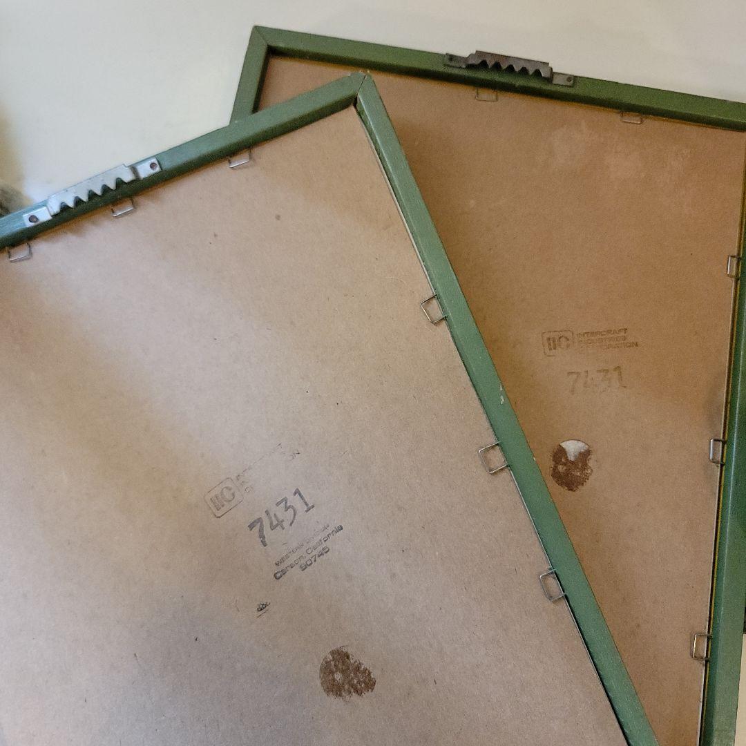 アメリカンアンティーク　額入りアート　壁掛けプリント額