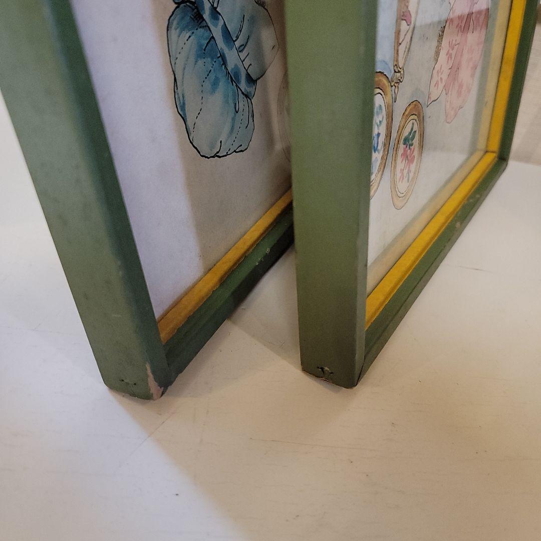 アメリカンアンティーク　額入りアート　壁掛けプリント額