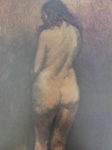 鴨居玲、【エチュード-B】、希少な額装用画集より、新品額装付、状態良好