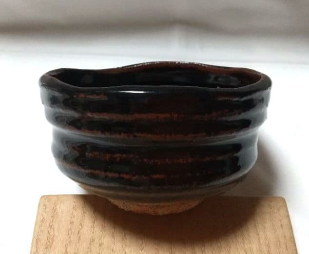 唐津焼 作礼窯 岡本作礼 織部 唐津 茶碗 共箱 共布