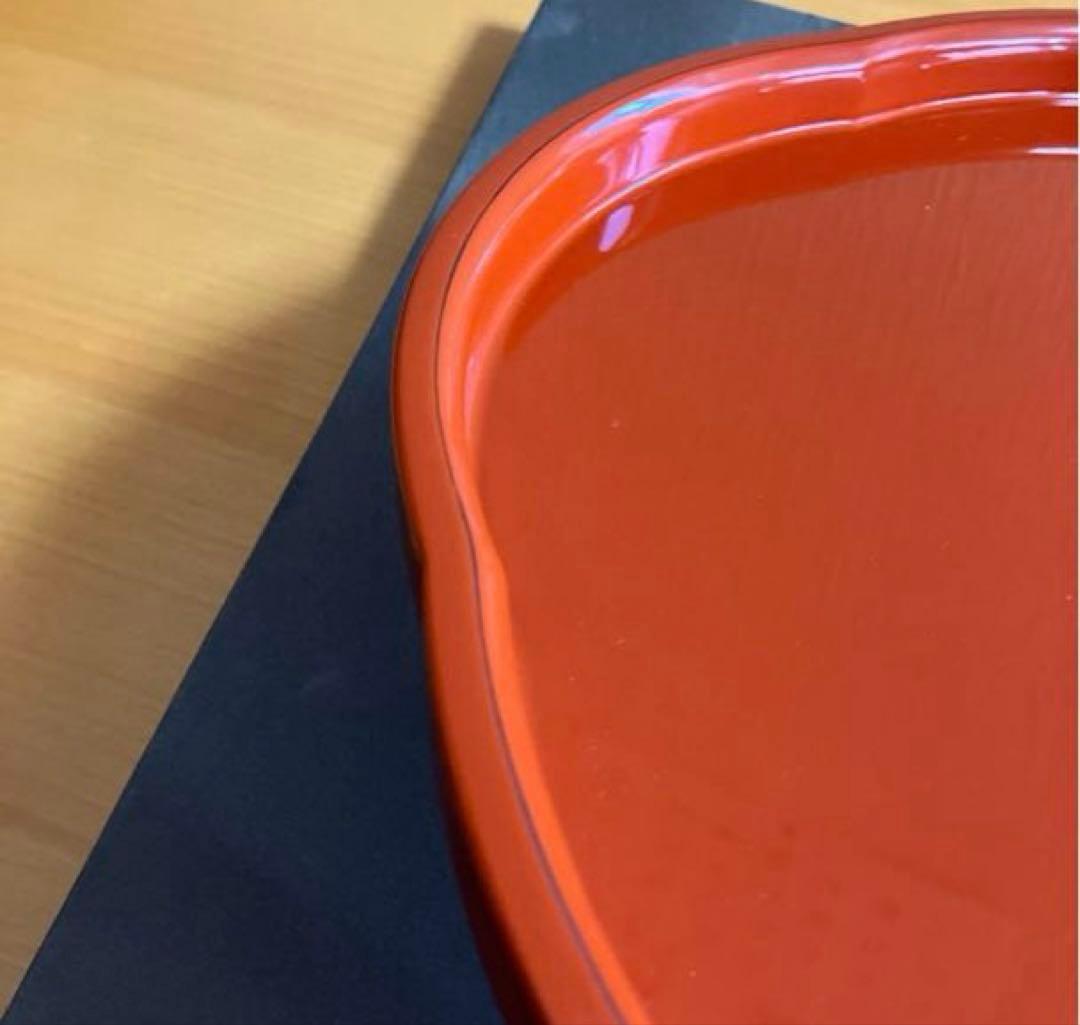 【未使用】 山田平安堂　梅盆　朱塗り　研出（大）　天然木　廃盤　希少サイズ