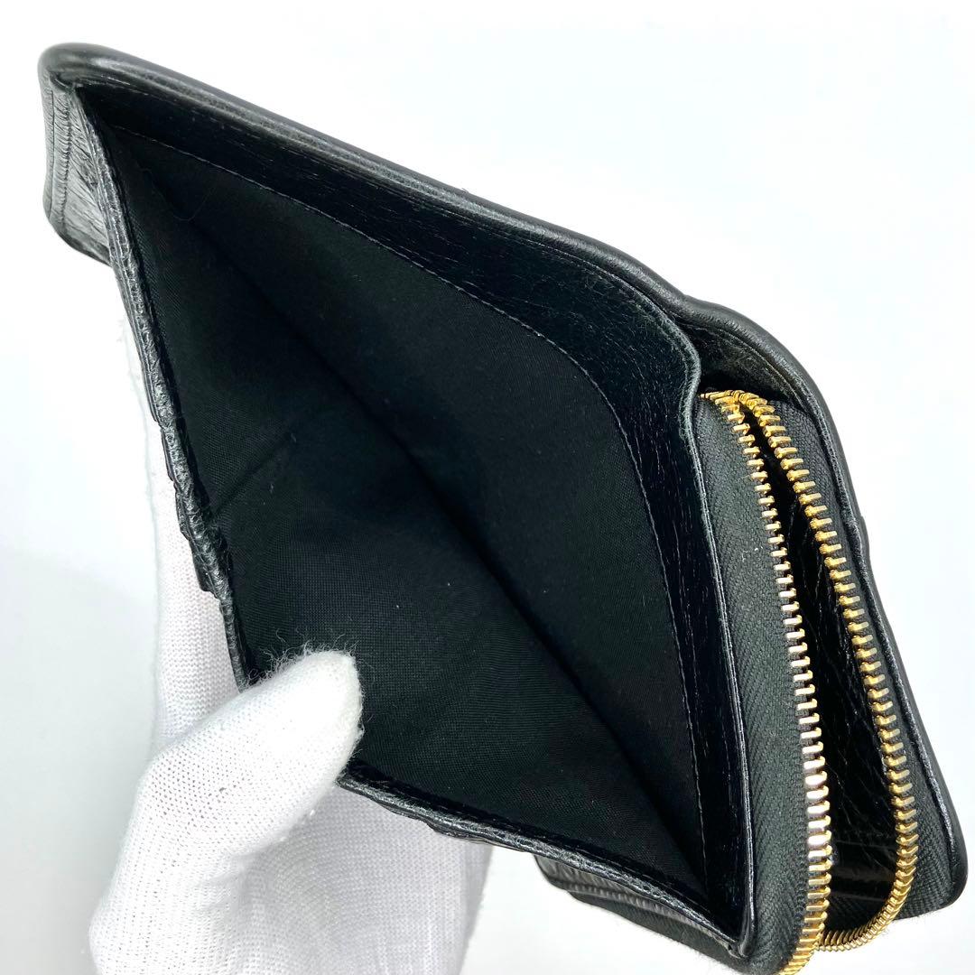 【美品】バレンシアガ　二つ折り財布　コンパクト　ビルフォード　ジップ　黒
