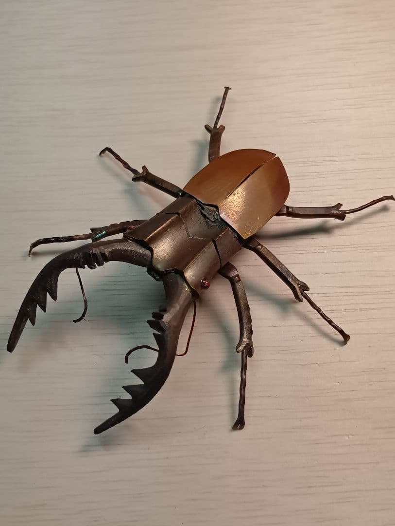金工ノコギリクワガタ　オブジェ　ペーパーウェイト