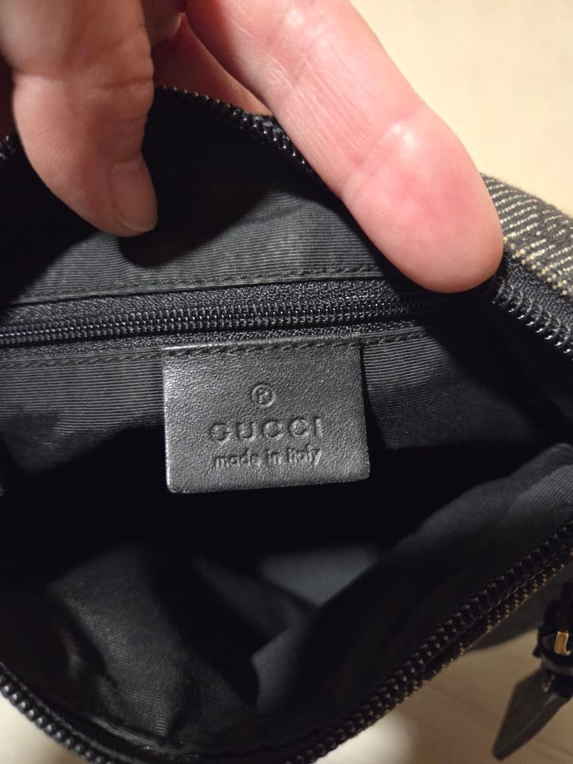 美品 GUCCI ggキャンバス アクセサリーポーチ ブラック