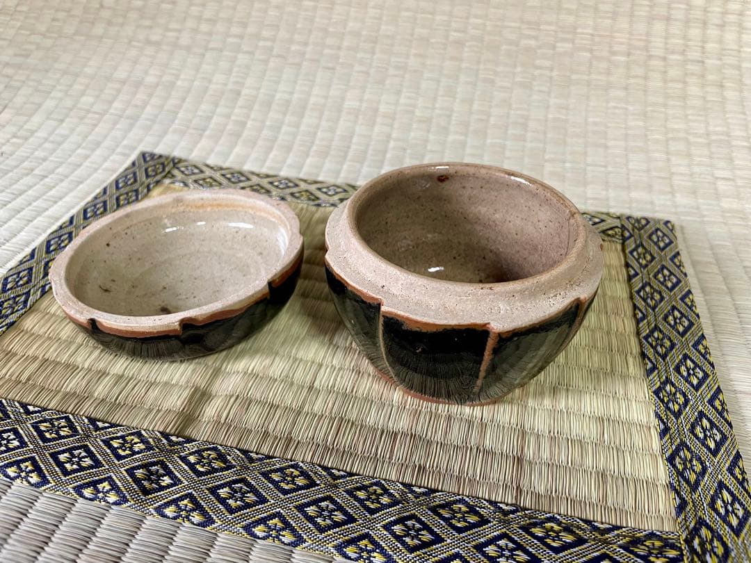 濱田晋作　黒釉面取蓋物